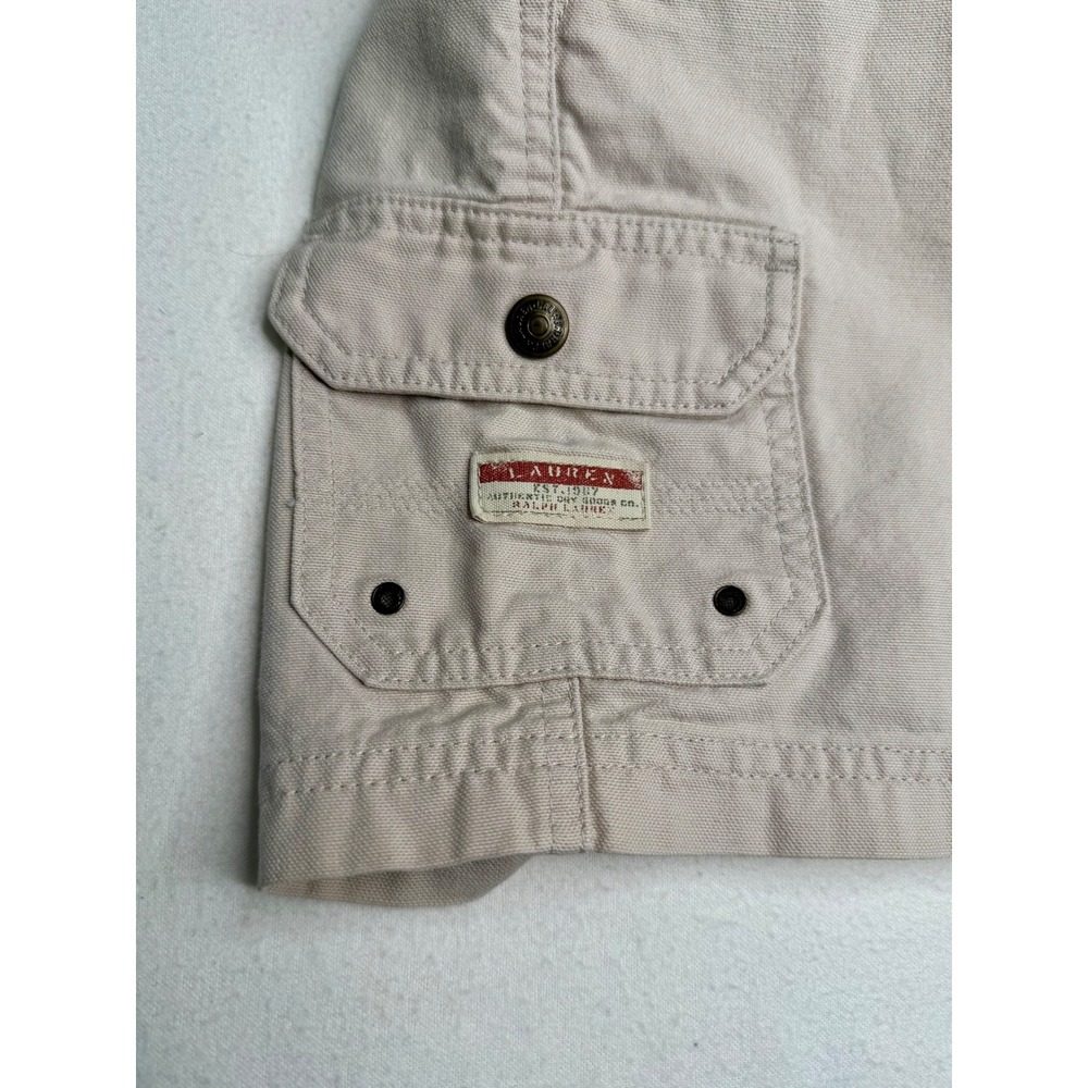 VTG 90s Lauren Ralph Lauren Khaki Cotton Utility Shorts Gorpcore Granola Sz 8 - Picture 11 of 13